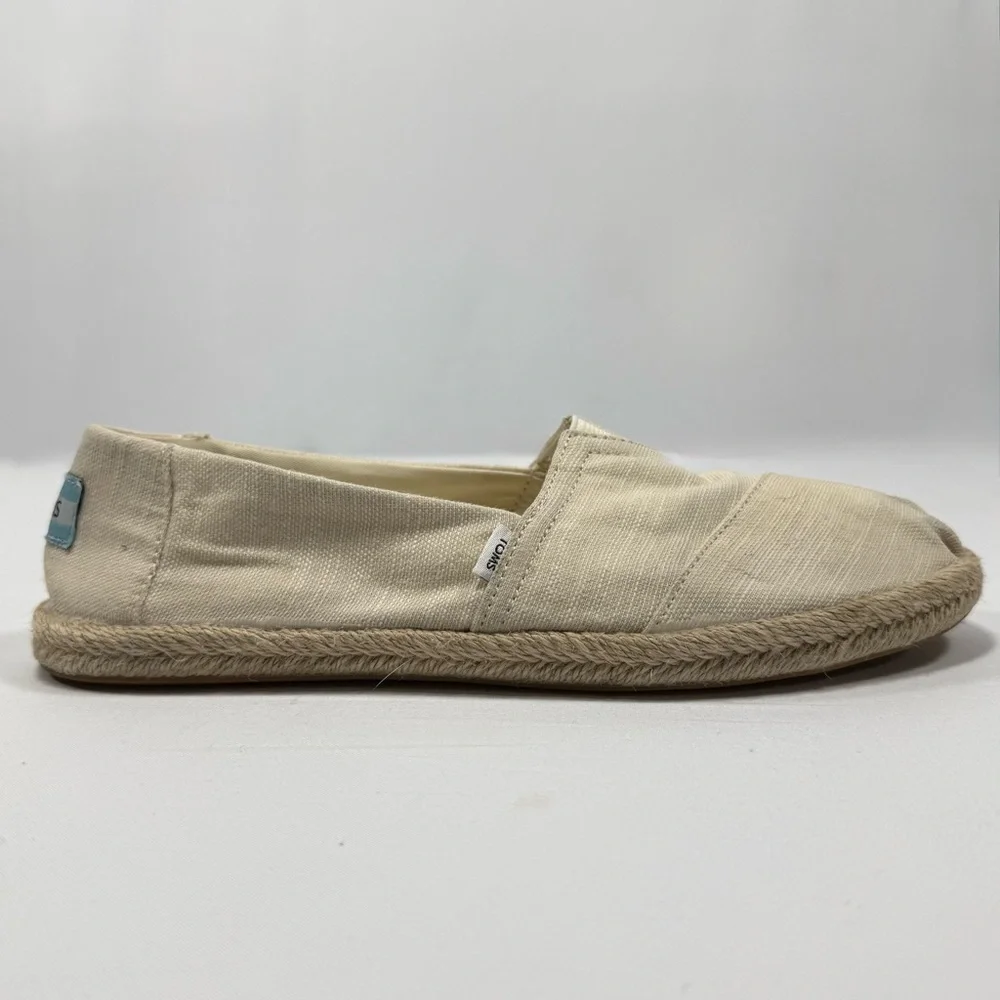 TOMS Alpargata Beige Canvas Rope Espadrille Slip On Shoes Size 7.5‎